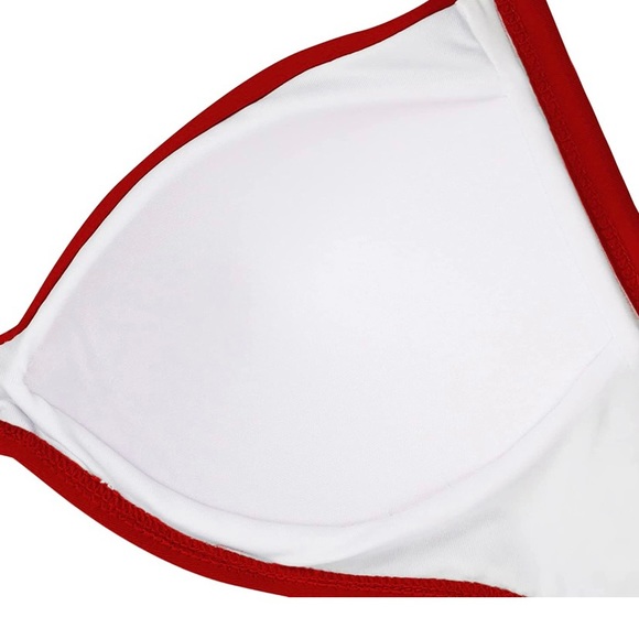 Tummy Control Full coverage one piece bathingsuit swim swimwear Red cut out - Picture 4 of 6